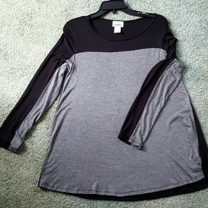 Soft light grey & black tunic